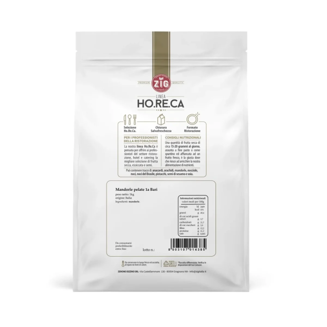 Mandorle pelate crude Zig – sacchetto kg.1