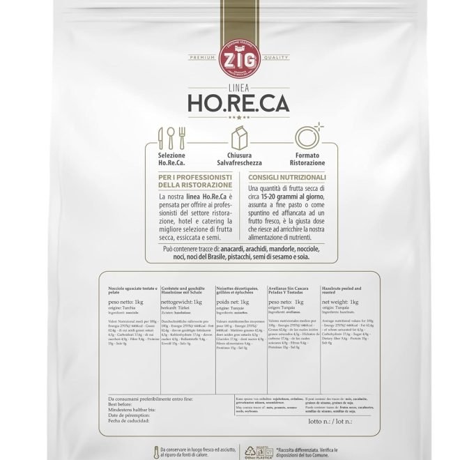Nocciole pelate tostate Zig – sacchetto kg.1